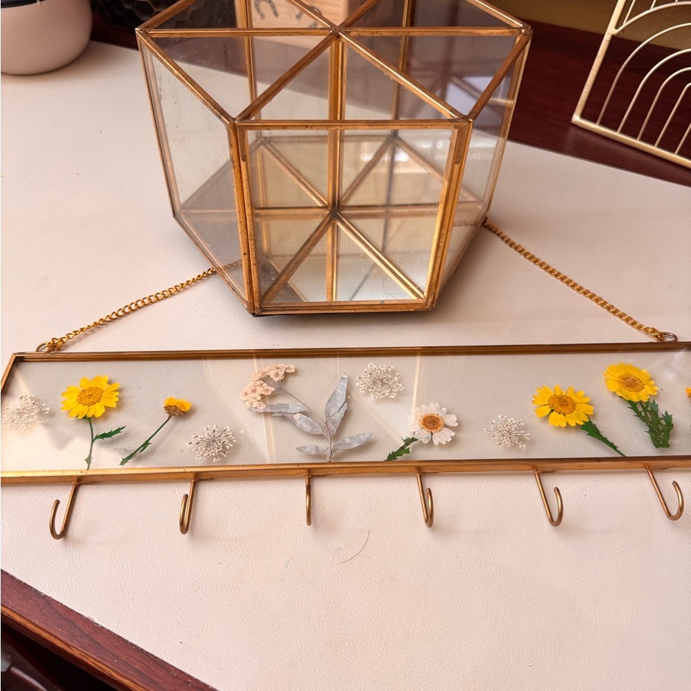Gold Necklace holder and desk organizer